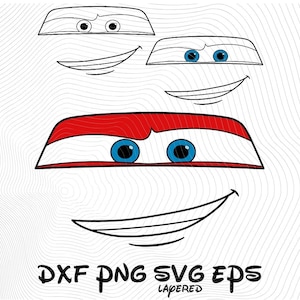 Lighting McQueen Face SVG png dxf eps Clipart Logo, Cars SVG Cartoon Clipart, Car Sublimation Lightning McQueen Logo Decal Sticker (Digital)