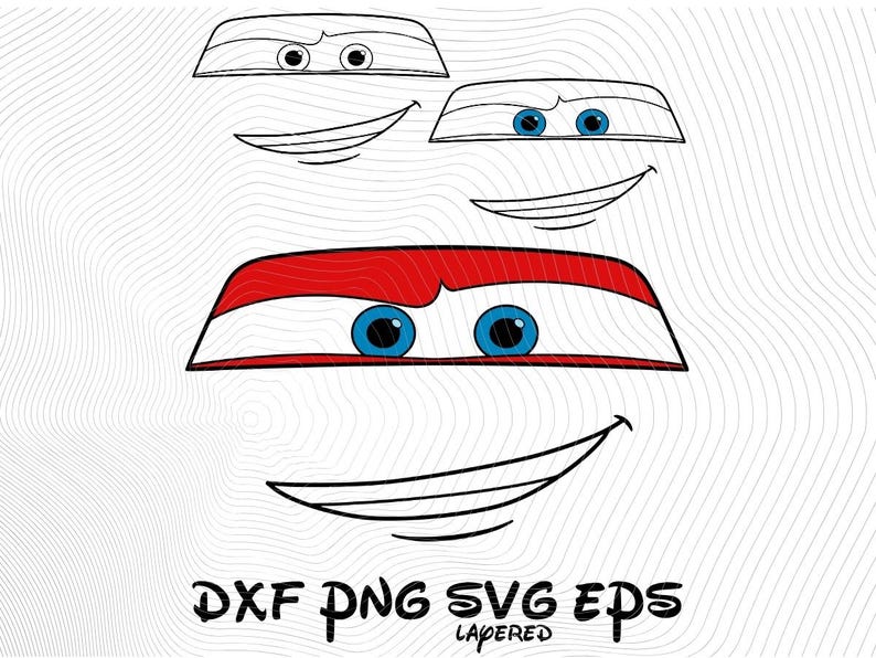 Lighting McQueen Face SVG png dxf eps Clipart Logo, Cars SVG Cartoon Clipart, Car Sublimation Lightning McQueen Logo Decal Sticker (Digital) image 1