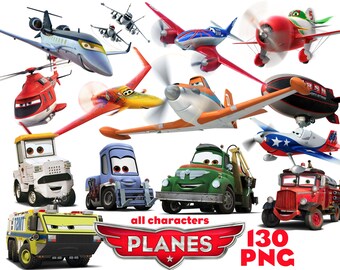Planes Cars PNG Cliparts Bundle, Planes PNG Cartoon Cliparts, Planes Sublimation, Planes Fire & Rescue all Characters PNG Cliparts Bundle