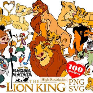 Le Roi Lion cliparts SVG Bundle, Le Roi Lion PNG Cliparts pour sublimation, Le Roi Lion Clip Arts Collection, Le Roi Lion SVG Bundle