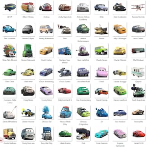 Cars PNG Cliparts Bundle, Cars PNG Cartoon Cliparts, Cars Sublimation, Lightning McQueen, Tow Mater, Cars Characters PNG Cliparts (Digital) image 4