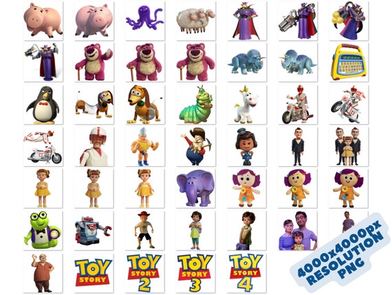 Toy Story Cliparts PNG Bundle, Toy Story PNG Cartoon Sublimation Cliparts, Toy Story Movie Themed Clip Arts Collection, Toy Story Party PNG