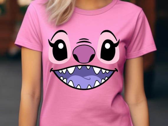 Angel Face SVG Tshirt Sublimation Clipart, Angel Stitch Face