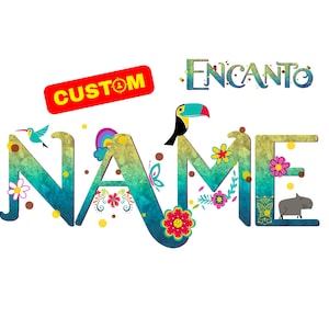 Personalized Encanto Custom PNG Logo, Encanto Original Birthday Sublimation, Custom Encanto Logo with Name and Age, Encanto T-Shirt Cliparts