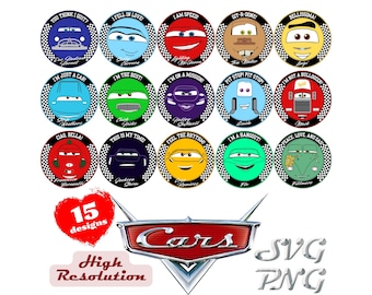 Cars Faces SVG Cliparts Bundle, Cars Tshirt Design Cartoon Cliparts, Cars Sublimation, Lightning McQueen Tow Mater, Cars Characters Cliparts