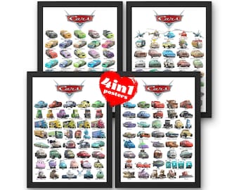 Set de pósteres de Cars 1, descarga digital JPG de Cars, póster de Cars para habitación infantil, imprimibles infantiles de Cars, póster de Lightning McQueen "Tow Matter" de Cars