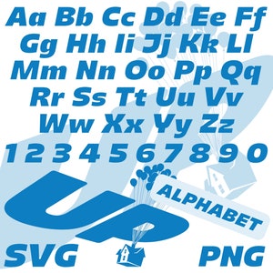 Up Alphabet Letters Cliparts Bundle, Up Font Letters Cartoon Sublimation Cliparts, Up Themed Clip Art Collection, Up Movie Printables SVG