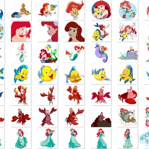 Pode incluir: Um conjunto de 36 imagens de clipart digital com personagens do filme da Disney A Pequena Sereia. As imagens incluem Ariel, Sebasti&atilde;o, Linguado, &Uacute;rsula e outros personagens do filme. As imagens est&atilde;o em estilo de desenho animado e s&atilde;o perfeitas para usar em scrapbooking, cria&ccedil;&atilde;o de cart&otilde;es e outros projetos de artesanato.