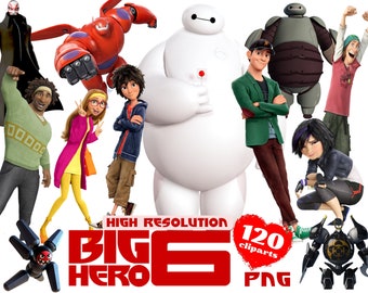 Big Hero 6 Cliparts PNG Bundle, Big Hero 6 Sublimation Cliaprts Collection, Big Hero 6 Birthday Party Cake Topper PNG Printables Baymax Pack
