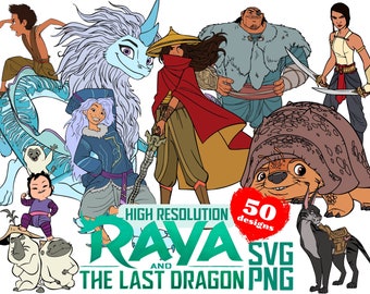 Raya and the Last Dragon SVG/PNG Cliparts Bundle, Raya and the Last Dragon Sublimation Collection, Raya and the Last Dragon Birthday Party
