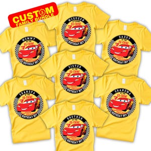 Personalized Cars Family Bundle Custom Tshirt Design, Cars Original Birthday Sublimation, Custom Cars Logo Name and Age, Family Cars T-Shirt