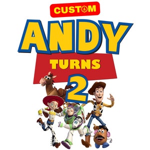 Gepersonaliseerde aangepaste Toy Story-verjaardagsnaamlogo png, originele Toy Story-verjaardagsublimatie, aangepaste Toy Story-naambadge kinderverjaardag, png