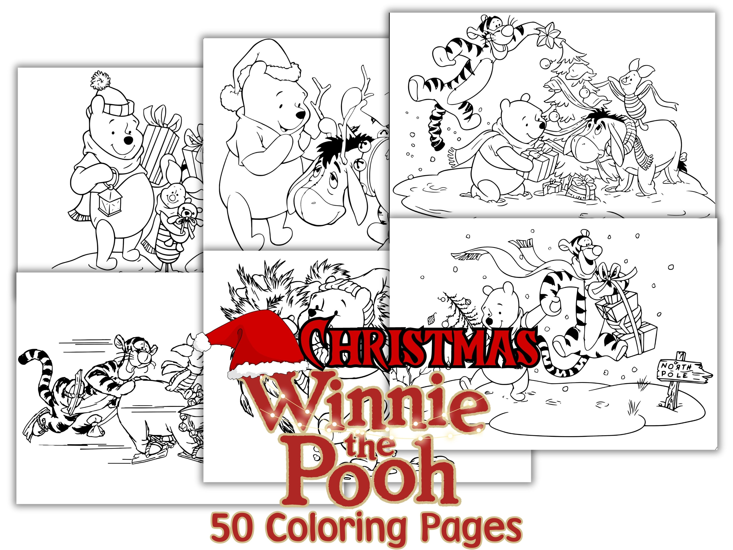 Winnie The Pooh Christmas Coloring Pages