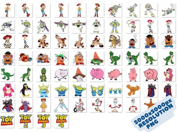 Toy Story Cliparts PNG Bundle, Toy Story PNG Cartoon Sublimation Cliparts, Toy Story Movie Themed Clip Arts Collection, Toy Story Party PNG