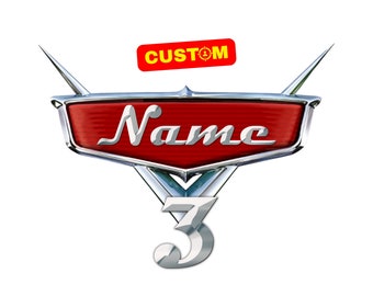 Personalized Cars Custom PNG Logo, Cars Original Birthday Sublimation, Custom Cars Logo with Name and Age, Cars Cake Topper T-Shirt Cliparts