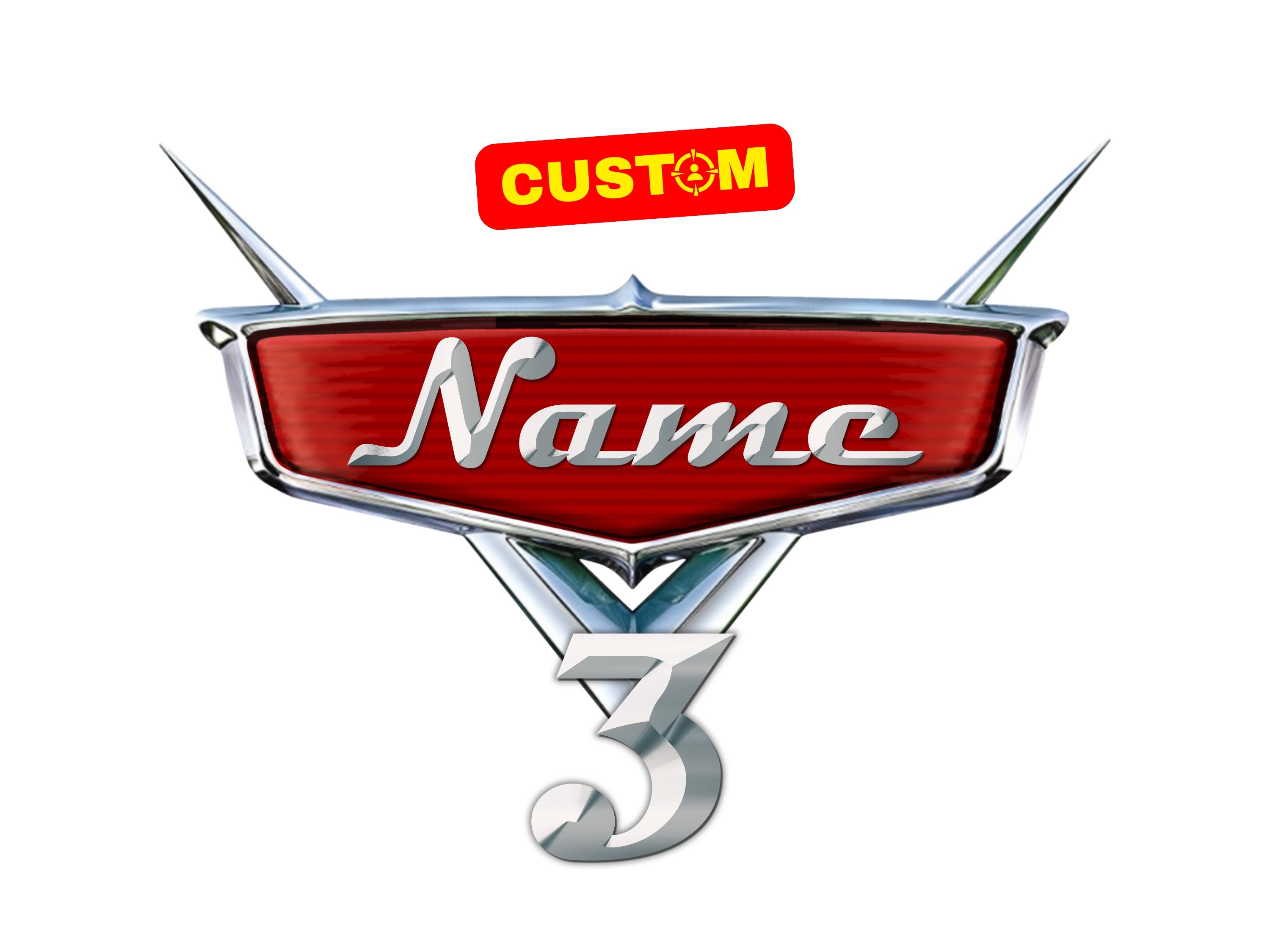 Personalized Cars Custom PNG Logo, Cars Original Birthday Sublimation, Custom Cars Logo with Name and Age, Cars Cake Topper T-Shirt Cliparts