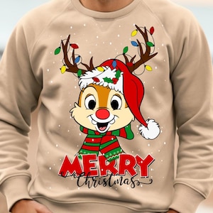 Chip &#39;n&#39; Dale Christmas PNG Tshirt Sublimation Clipart, Dale Chipmunk Christmas SVG Cartoon Sublimation Clipart, Chip and Dale Tshirt PNG