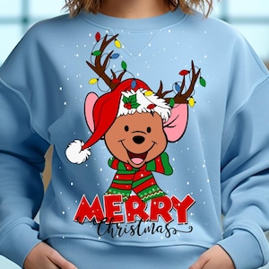 Roo Winnie the Pooh Christmas SVG Tshirt Sublimation Clipart, Roo Christmas Face Cartoon Sublimation Clipart, Kanga Roo Winnie Pooh PNG svg