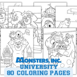 Monsters University & Monsters Inc. Coloring Pages, Monsters Cartoon Cliparts Coloring Book, Monsters University Printables for Children PDF