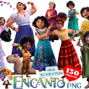 Colección Encanto PNG Cliparts, Paquete de cliaprts de sublimación PNG de Encanto, Topper de pastel de fiesta de cumpleaños de Encanto PNG, Imprimibles digitales de Encanto