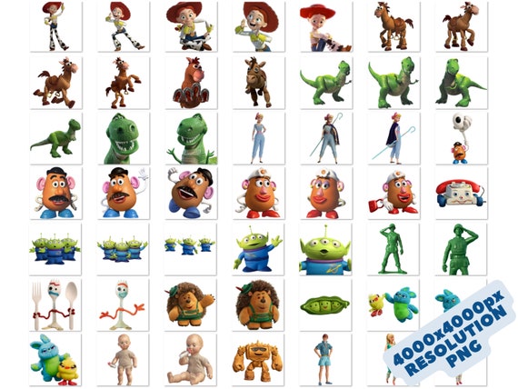 Toy Story Cliparts PNG Bundle, Toy Story PNG Cartoon Sublimation Cliparts, Toy Story Movie Themed Clip Arts Collection, Toy Story Party PNG