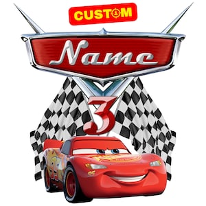 Personalized Cars Custom PNG Logo, Cars Original Birthday Sublimation, Custom Cars Logo with Name and Age, Cars Cake Topper T-Shirt Cliparts