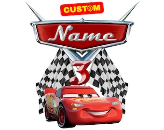 Personalized Cars Custom PNG Logo, Cars Original Birthday Sublimation, Custom Cars Logo with Name and Age, Cars T-Shirt Cliparts (Digital)