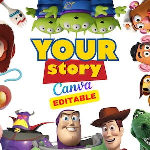 Bearbeitbare personalisierte benutzerdefinierte Toy Story-Namenslogo PNG, Toy Story Original-Geburtstag bearbeitbare Sublimation benutzerdefinierter Toy Story-Geburtstag (digital)
