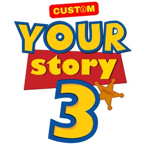 Personalisierte Toy Story Geburtstag benutzerdefinierte Name Logo PNG, Toy Story Original Geburtstag Sublimation, benutzerdefinierte Toy Story Kinder Geburtstag Name Abzeichen png