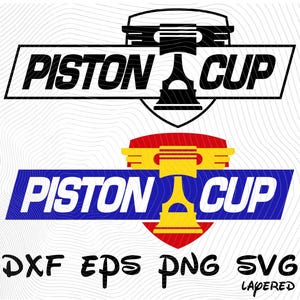 Piston Cup Cars Logo SVG png dxf eps Cliparts, Cars SVG Cartoon Clipart, Cars Sublimation Lightning McQueen, Piston Cup Cars Decals Vector