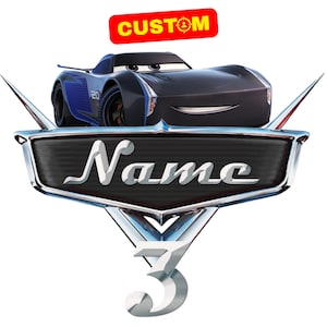 Personalized Cars Custom PNG Logo Cake Topper, Car Jackson Storm Original Birthday Sublimation, Custom Jackson Storm Logo Name Age Cars Cake