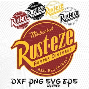 Ungüento medicado para parachoques Rust-Eze (fórmula para la parte trasera) SVG, PNG, DXF, EPS, Cliparts, Cars SVG, Cars Sublimación McQueen (Digital)