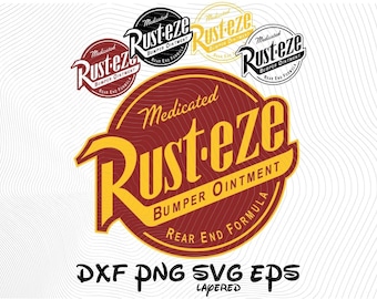 Rust-Eze Medicated Bumper Ointment Rear End Formula SVG png dxf eps Cliparts, Cars SVG Cartoon Clipart, Cars Sublimation McQueen (Digital)