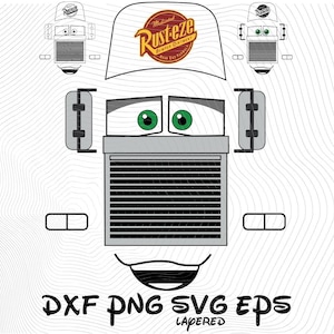 Mack Cars Face SVG png dxf eps Clipart Logo, Cars Mack Truck SVG Cartoon Clipart, Cars Sublimation McQueen Logo Decal Bumper Mack (Digital)