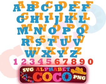 Coco Leters Coco Font SVG | Coco Font TTF | Coco Alphabet Svg | Coco Numbers | Dia ...