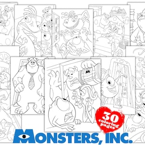 Libro para colorear de Monsters Inc., páginas para colorear de Monsters Incorporated, actividades para niños, imprimibles para niños de Monsters Incorporated PDF Mike Wazowski