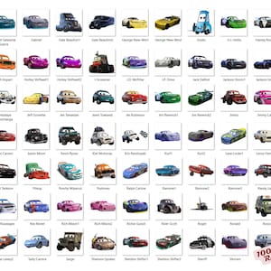 Cars PNG Cliparts Bundle, Cars PNG Cartoon Cliparts, Cars Sublimation, Lightning McQueen, Tow Mater, Cars Characters PNG Cliparts (Digital) image 10