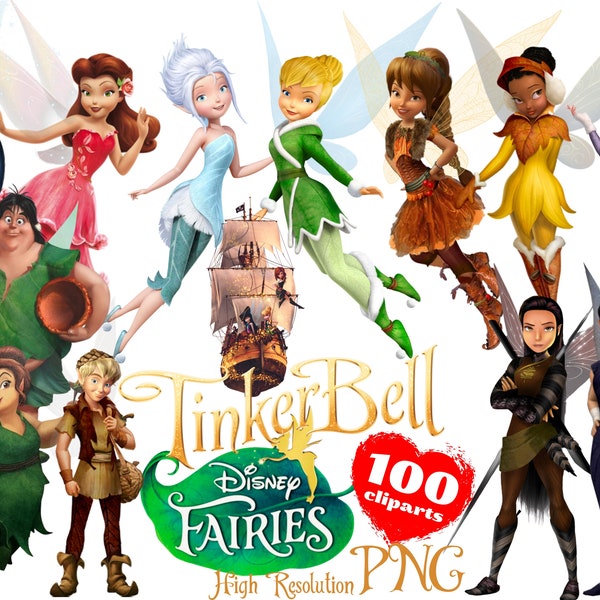 Fairies Tinker Bell PNG Cliparts Bundle, Fairies  PNG Cartoon Sublimation Cliparts, TinkerBell Movie Themed Clip Arts Collectio, Fairies PNG