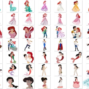 Pode incluir: Uma cole&ccedil;&atilde;o de 48 imagens digitais que apresentam v&aacute;rias ilustra&ccedil;&otilde;es de Ariel, a Pequena Sereia, em diferentes poses e cen&aacute;rios. As imagens incluem Ariel como sereia, como humana e com o Pr&iacute;ncipe Eric. Algumas imagens apresentam Ariel com seus amigos, Linguado e Sebasti&atilde;o. As imagens est&atilde;o em formato PNG e t&ecirc;m uma resolu&ccedil;&atilde;o de 4000x4000 pixels.