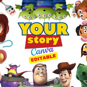 Editable Personalized Custom Toy Story Name Logo PNG, Toy Story Original Birthday Editable Sublimation Custom Toy Story Birthday (Digital) image 2