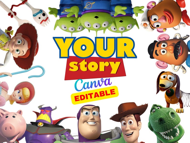 Editable Personalized Custom Toy Story Name Logo PNG, Toy Story Original Birthday Editable Sublimation Custom Toy Story Birthday (Digital) image 2