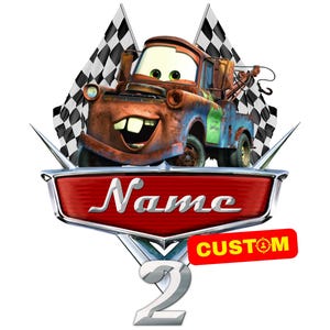 Personalisierte Tow Mater Autos benutzerdefinierte PNG-Logo, Tow Mater Original Geburtstag Sublimation, benutzerdefinierte Tow Mater Logo Name Alter, Kuchendeckel Cliparts