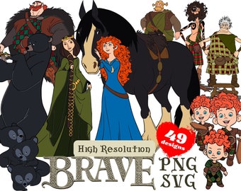 Brave Merida Script Brave SVG Cliparts Collection, Merida Sublimation Cliaprts Bundle ...