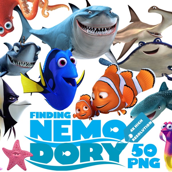 Finding Nemo | Finding Dory PNG Cliparts Bundle, Finding Nemo Sublimation Bundle, Finding Dory Nemo Cartoon Movie Themed Birthday Party PNG