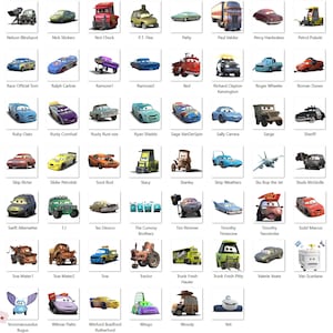 Cars PNG Cliparts Bundle, Cars PNG Cartoon Cliparts, Cars Sublimation, Lightning McQueen, Tow Mater, Cars Characters PNG Cliparts (Digital) image 6