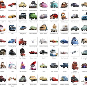Cars PNG Cliparts Bundle, Cars PNG Cartoon Cliparts, Cars Sublimation, Lightning McQueen, Tow Mater, Cars Characters PNG Cliparts (Digital) image 7