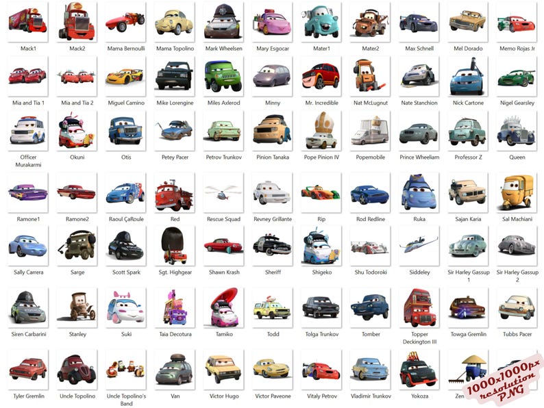 Cars PNG Cliparts Bundle, Cars PNG Cartoon Cliparts, Cars Sublimation, Lightning McQueen, Tow Mater, Cars Characters PNG Cliparts (Digital) image 7