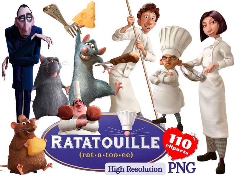 Ratatouille PNG Cliparts Bundle, Ratatouille PNG Cartoon Sublimation ...