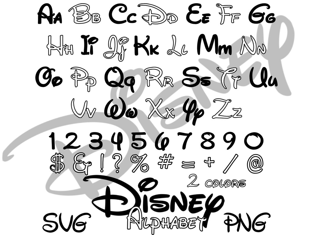 Disney Original Alphabet Font SVG PNG, Waltograph Alphabet Letters ...