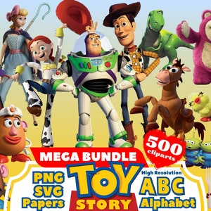 Toy Story Cliparts MEGA Bundle, Toy Story PNG Cartoon Sublimation Cliparts, Toy Story Movie Themed Clip Arts Collection, Toy Story Party PNG